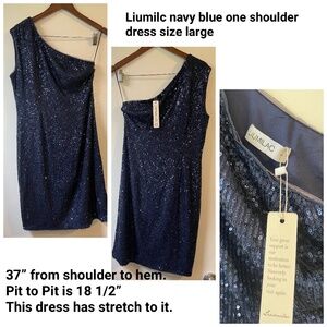 Liumilac navy blue sequin dress. Size Large.